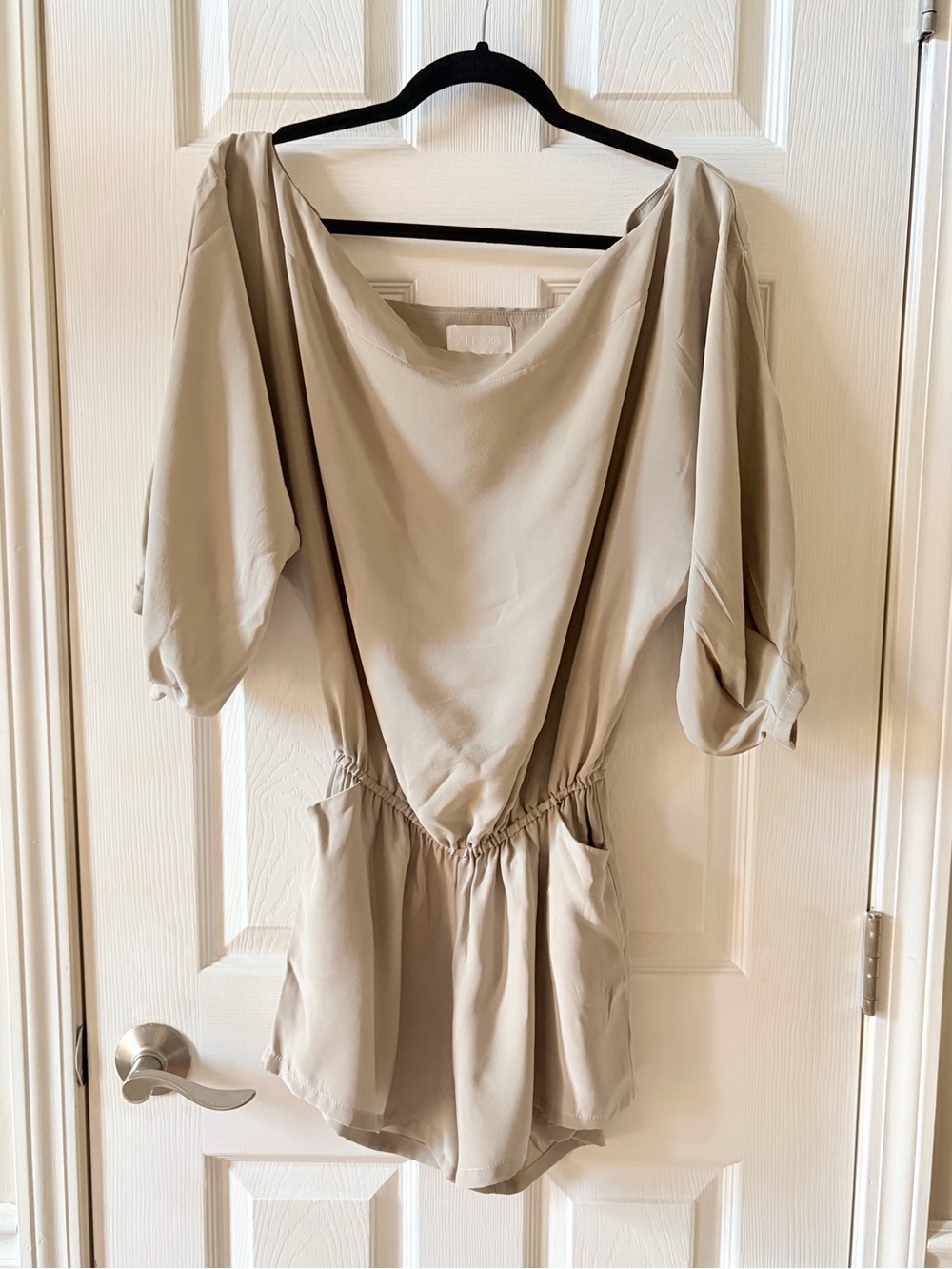 Alexis Priscilla 100% Silk Draped Batwing Romper - Size M
